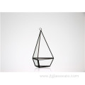 Clear Geometric Glass Terrarium Lantern Tabletop